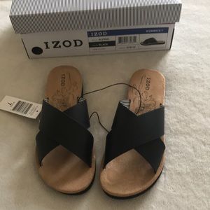 NEW Izod women’s black Alyssa sandals